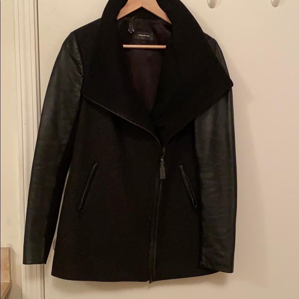 Mackage leather and wool coat